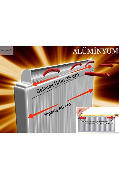 ISITAÇ Kalorifer Radyatörü 40 Cm Petek Üstü 35 Cm Alüminyum Isı Yönlendirici-...