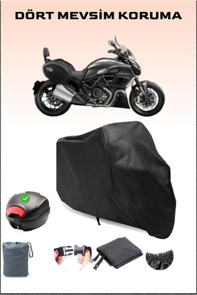 Breen Black Ducati Diavel Strada Rear Bag Compatible Motorcycle Tarpaulin Wat...