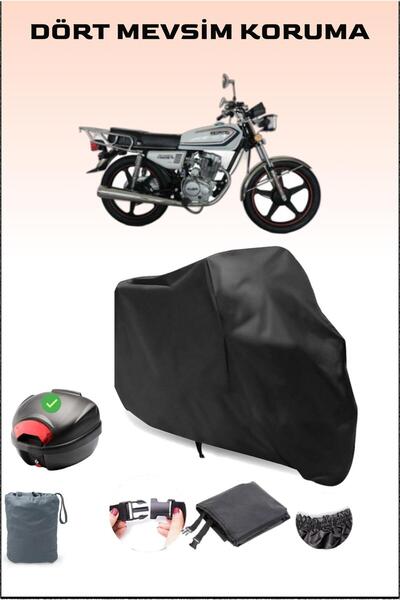 Breen Black Kuba Cg150 Rear Bag Compatible Motorcycle Tarpaulin Waterproof Du...