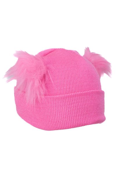 Ottoland Girls - Stretchy and Comfortable Winter Beanie with Double Pompom Cotton Fold