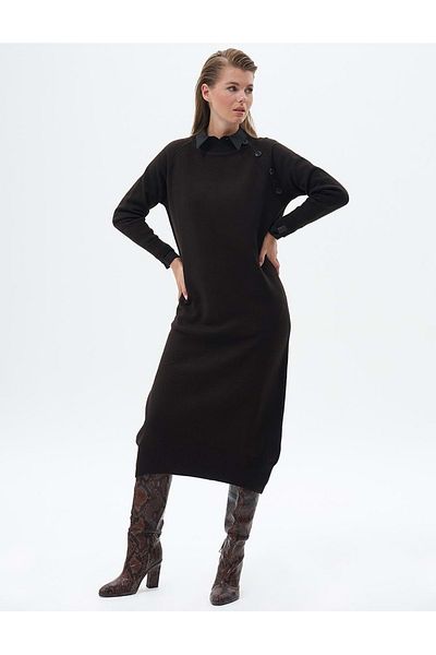 Kayra Φόρεμα Katrk08 Model Brown Color - Καφέ 2