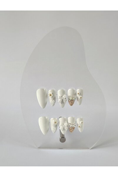 PİRAYE AKSESUAR By Maya Beauty & Nail 10'lu Beyaz Papatya Charmlı Homemade Or...