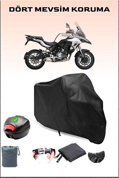 Breen Black Benelli Trk 502 Rear Bag Compatible Motorcycle Tarpaulin Waterpro...