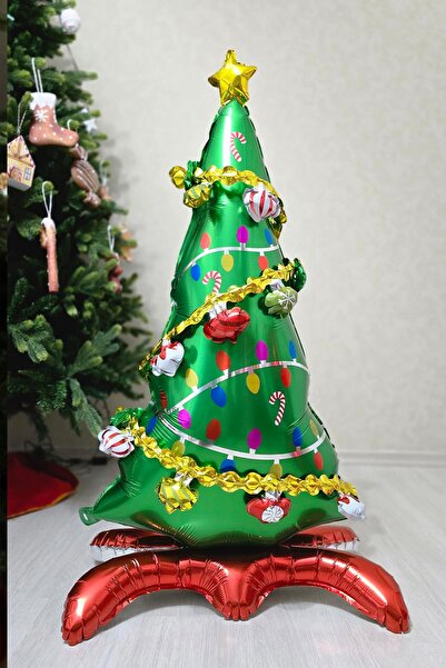 PEKSHOP شجرة عيد الميلاد احباط بالون مع زخرفة الشريط بالون عيد الميلاد بالون ...