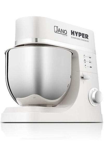 JANO 7L 1200W Electric Stand Mixer Hyper 6 Speeds Control with Pulse, S/S Bowl, White JN1209 2 Years