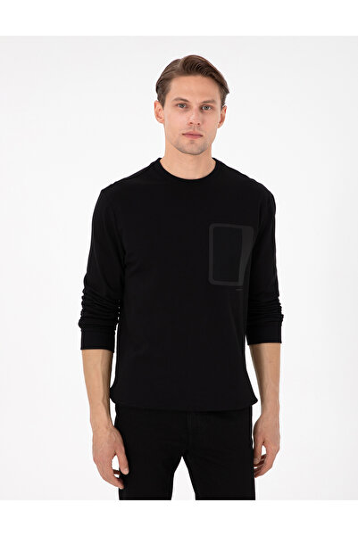 Pierre Cardin Siyah Regular Fit Bisiklet Yaka Sweatshirt 50298970-VR046