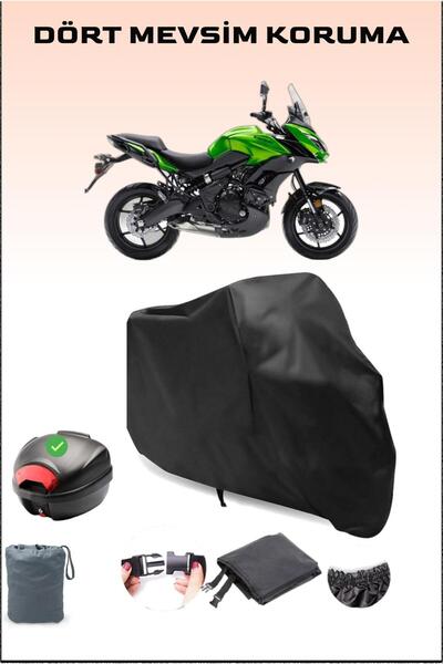 Breen حقيبة خلفية سوداء لدراجة Kawasaki Kle 650 Versys متوافقة مع القماش المش...