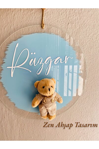 Zen Ahşap Tasarım Pileksi Bebek Odası Kapı Süsü