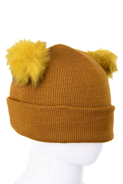 Oppland Girls - Stretchy and Comfortable Winter Beanie with Double Pompom Cotton Fold