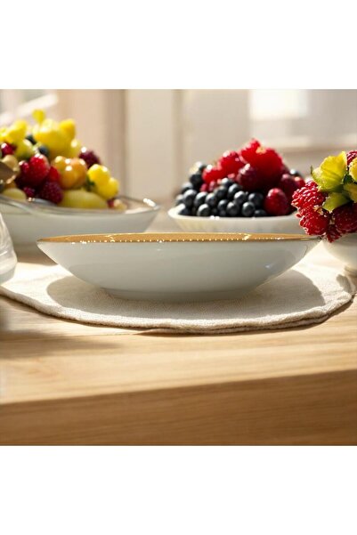 TEKTAVA Master Chef Handmade 6-Piece Porcelain 19 cm Pit Dinner Plate - Orange