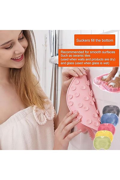 MAİN SHOP 1 Piece Orange Suction Cup Shower, Bathroom Foot Cleansing Pad, Promotes Circulation. M-328