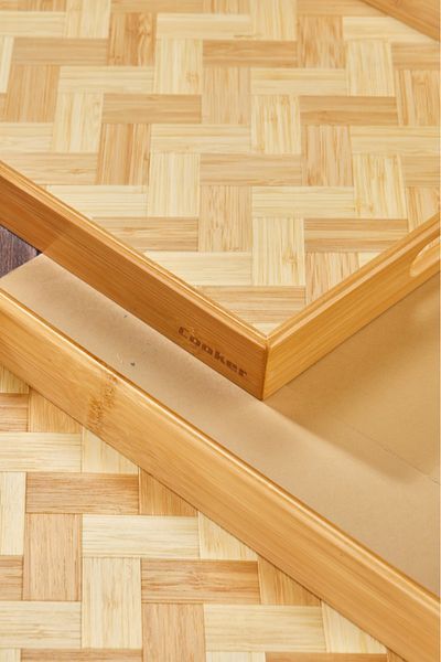 Cooker Luxury 2-Piece Bamboo Wicker Presentation Tray