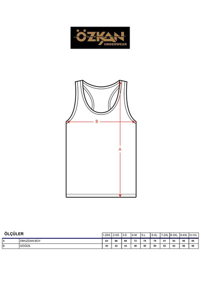 ÖZKAN underwear Özkan 0058 Men's Cotton Combed Rib Flexible Comfortable Back Cross Athlete Rambo Athlete