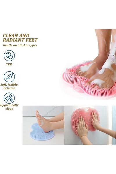MAİN SHOP 1 Piece Orange Suction Cup Shower, Bathroom Foot Cleansing Pad, Promotes Circulation. M-328