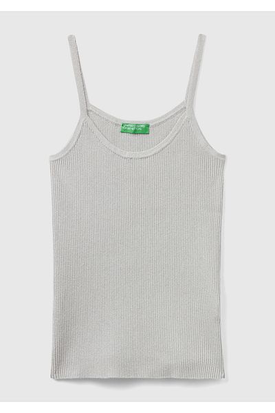 United Colors of Benetton White Ribbed Women's Athlete