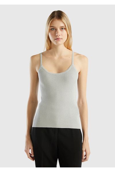 United Colors of Benetton White Ribbed Women's Athlete