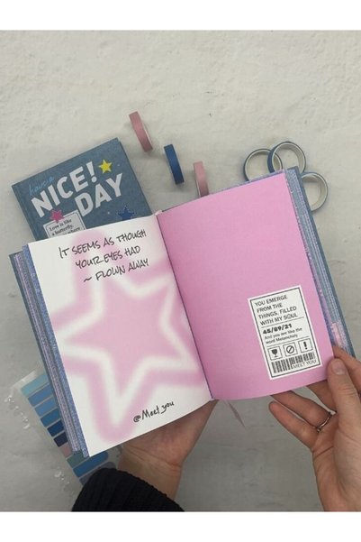 Kağıt Gemi Dükkan Nice Day Kot Desenli Renkli Özel Tasarımlı Ajanda /scrapbook/notebook/bullet Journal