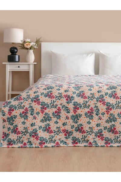 es home collection Wellsoft Fitilli Çiçekli Battaniye TEK KİŞİLİK ( Sarı Puan...