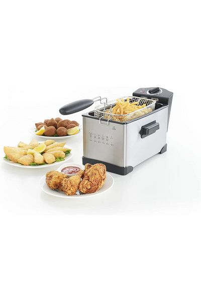 ALSAIF Electric Deep Fryer With Basket, For French Fries Fried Chicken Donuts And More, 1500w, Black