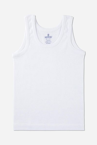 BAYKAR White Boys' Undershirt - 6 Pack, Oval Collar, Organic Cotton