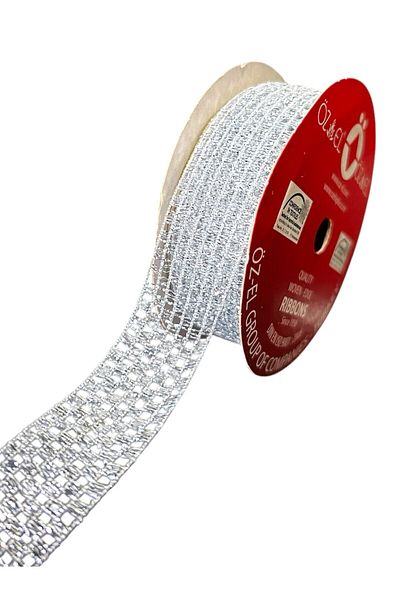 ÖZ-EL AŞ Silver Color Mesh Cross Stitch Ribbon, Bundled Ribbon, 2.5 cm 3 Mt 135 085