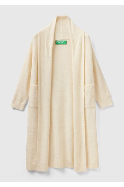 United Colors of Benetton White Long Women's Cardigan
