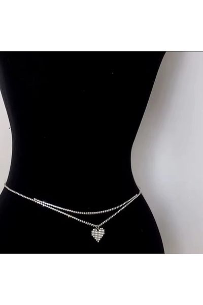 Beauty Box Elegant Abdominal Chain Waist Set with Heart - Bijouterie