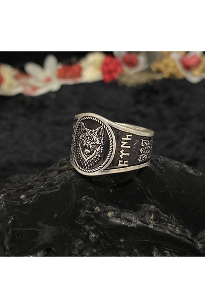 Sima Silver Gümüş Göktürk Türk Kurt Bozkurt Figürlü Erkek Yüzük