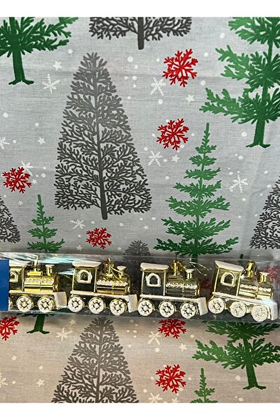 OKYANUSAYD زخرفة ديكور منقوشة على شكل قطار عيد الميلاد الذهبي الفاخر مقاس 5 س...
