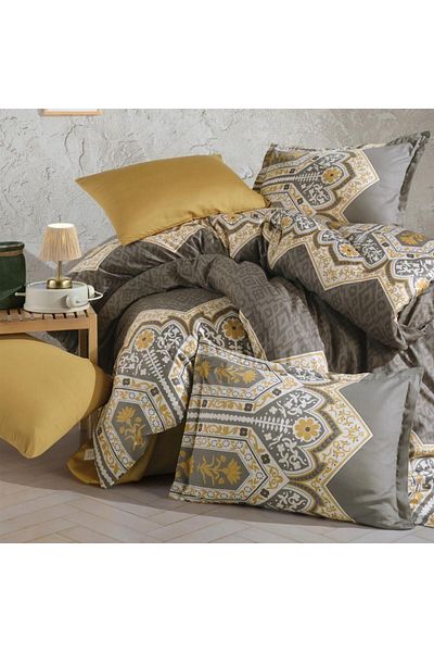 Clasy Σετ Παπλωματοθήκη Adal Khaki Satin Double