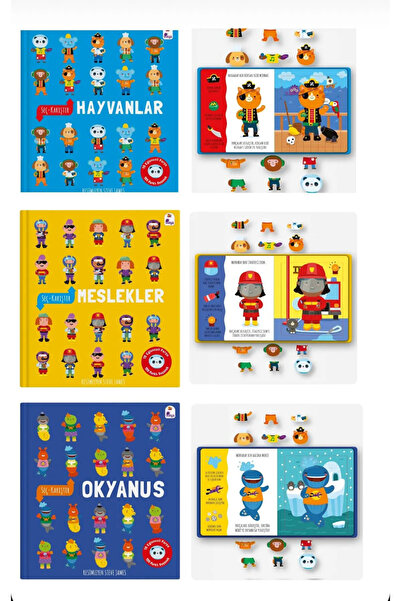 İndigo Çocuk Seç Karıştır 3'lü Set -  Okyanus / Meslekler / Hayvanlar (15 Eğl...