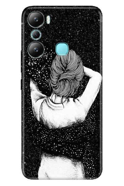 Cekuonline Infinix Hot 20I Case Silicone Patterned Pictorial Uv Cover Black Love