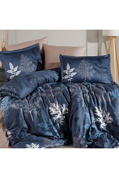 Clasy Double Satin Duvet Cover Set - Double Blue