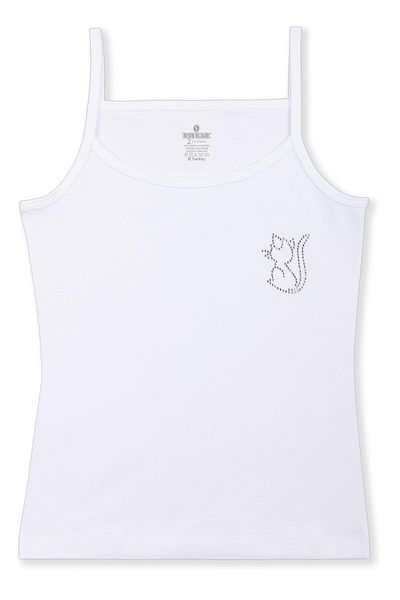BAYKAR White Girl's Cotton Thin String Basic Undershirt - Pack of 3 4174