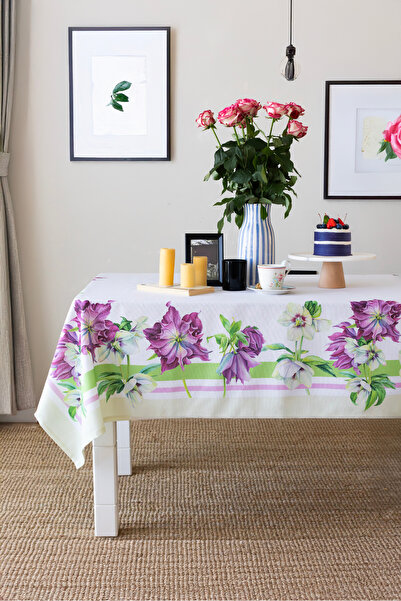 Marielouhome Față de masă Anemon impermeabilă din bumbac 140x240