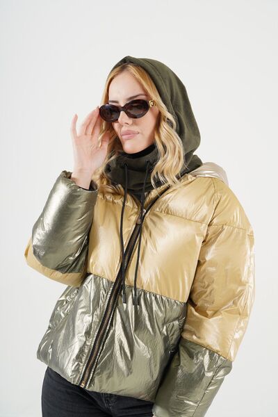 Cosy Club Shop Kadın Haki Yeşil Polar Bere Kar Maskesi Balaklava Şapka Atkı Boyunluk Kar Maskesi