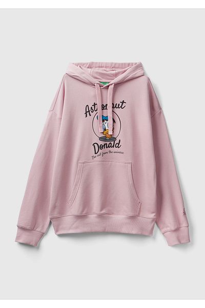 United Colors of Benetton Φούτερ με κουκούλα Unisex με μοτίβο Disney Dusty Rose