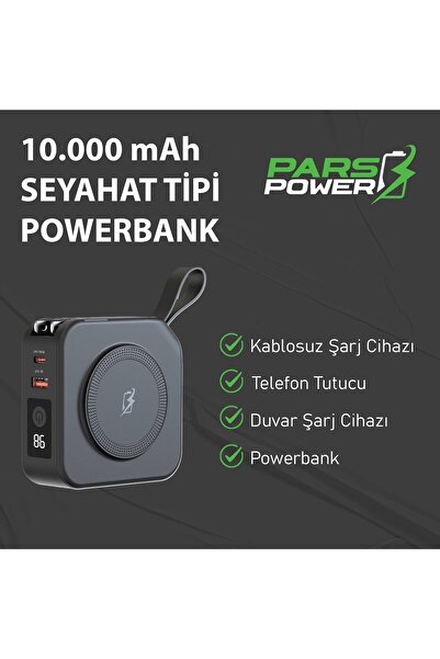 ParsPower Pars Power Tripmax PRS-M001B Gan Adaptörlü Power Bank (Siyah)