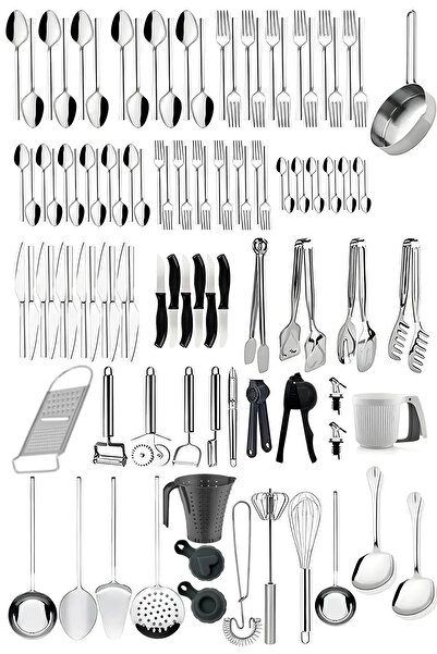 Homerest طقم سكاكين وشوكة وملعقة مكون من 12 قطعة وأدوات مطبخ فولاذية