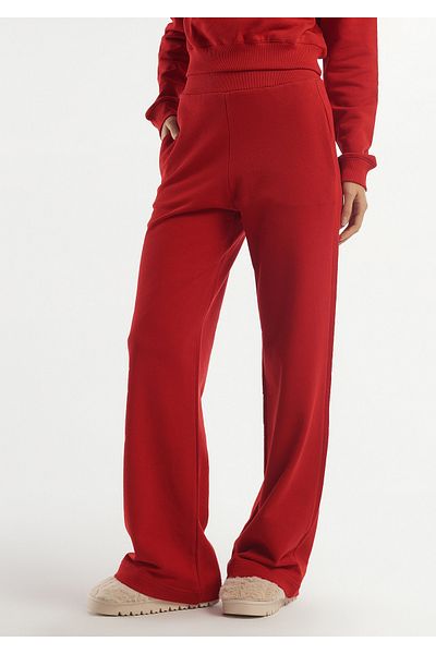 United Colors of Benetton Women's Red Sweatpants - Comfortable Fit, 100% Cotton