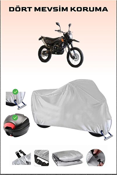 Breen Asya R..X 250 Supermoto - حقيبة خلفية رمادية وقماش دراجة نارية آمن مع قفل