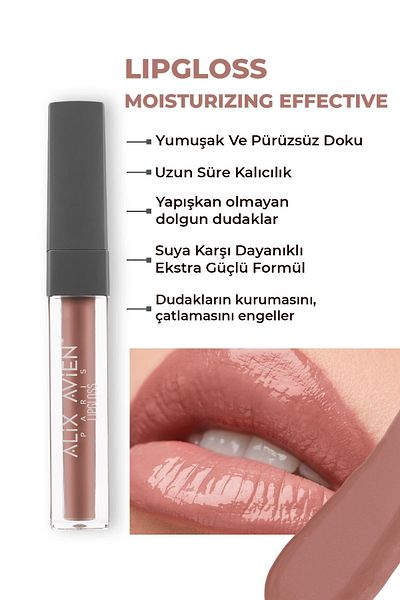 Alix Avien Lipgloss 03 Tawny Rose - Moisturizing Lip Gloss That Lasts Long, No Sticky Feel