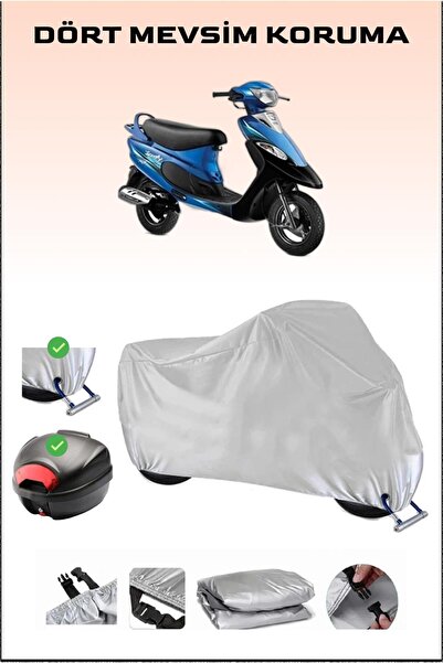 Breen Gray Motorcycle Canvas - Back Bag and Lock Compatible for Tvs Scooty Pe...