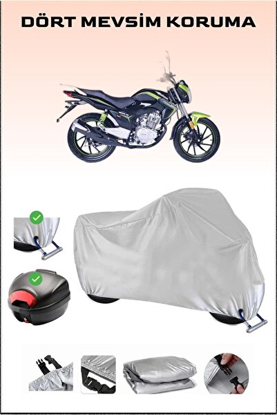 Breen مشمع دراجة نارية باللون الرمادي Falcon Sport 100 Lux - متوافق مع الحقيب...