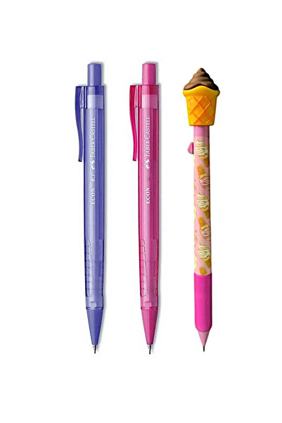 Faber Castell 2 Adet Econ + 1 adet Mikro Fast Food 3LÜ Kalem Seti Versatil 0.7
