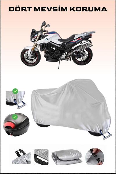 Breen مشمع دراجة نارية رمادي لسيارة BMW F 800 R - حقيبة خلفية وقفل متوافق، آمن