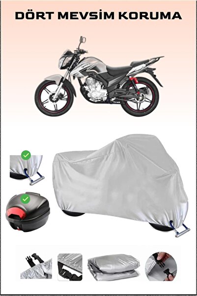 Breen مشمع دراجة نارية رمادي Yu-ki Drag 200 - متوافق مع الحقيبة الخلفية والقف...