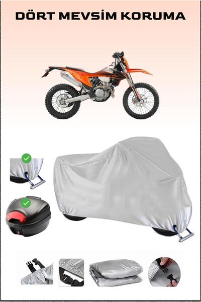 Breen مشمع دراجة نارية رمادي لـ KTM 350 EXC-F - حقيبة خلفية وقفل متوافق، آمن