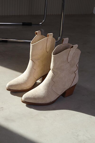 Stil Durağı ST145 MODEL 5 CM TOPUKLU WESTERN BOT TEN.SUET