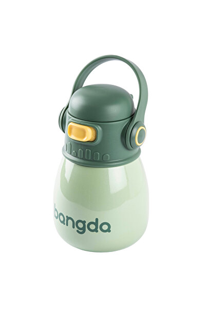 Tantitoni YEŞİL ÇİFT KATMANLI TUTACAKLI PASLANMAZ ÇELİK ÇOCUK TERMOSU 400ML